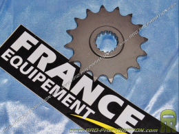 Pignon de sortie de boite FRANCE EQUIPEMENT dents aux choix pour moto KTM EGS, EXC, SX 125, 250..et HUSQVARNA TE... largeur 520