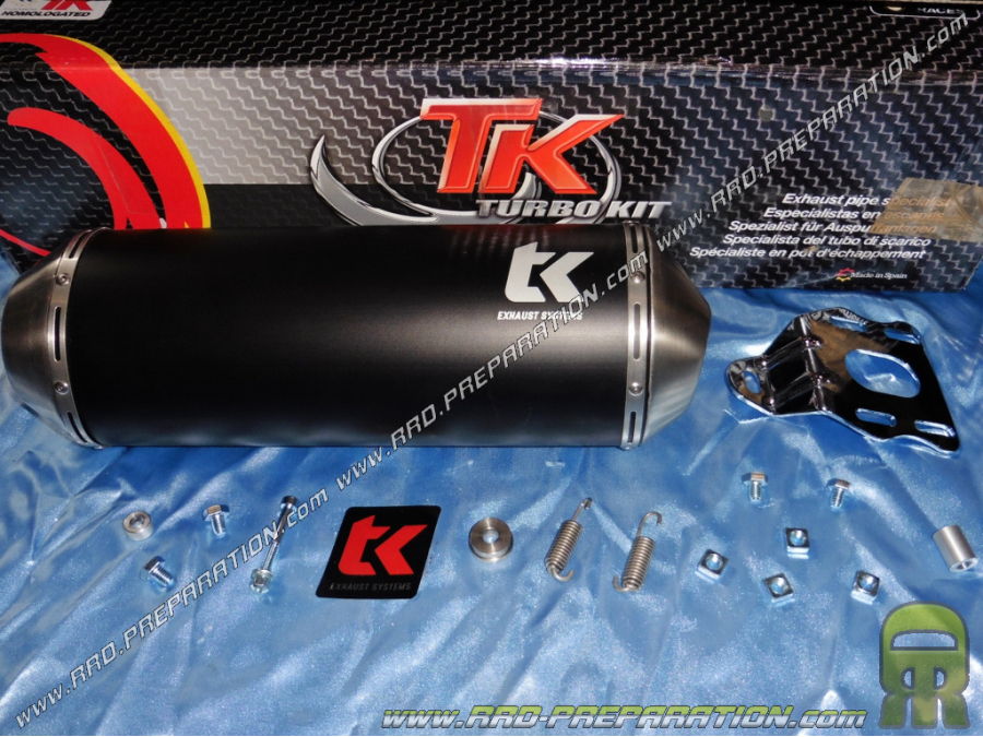 Silencer, UNIVERSAL exhaust silencer TURBOKIT OVAL 320mm Ø45mm on guides (motorcycle, quad, ..) 125 & 250 4T