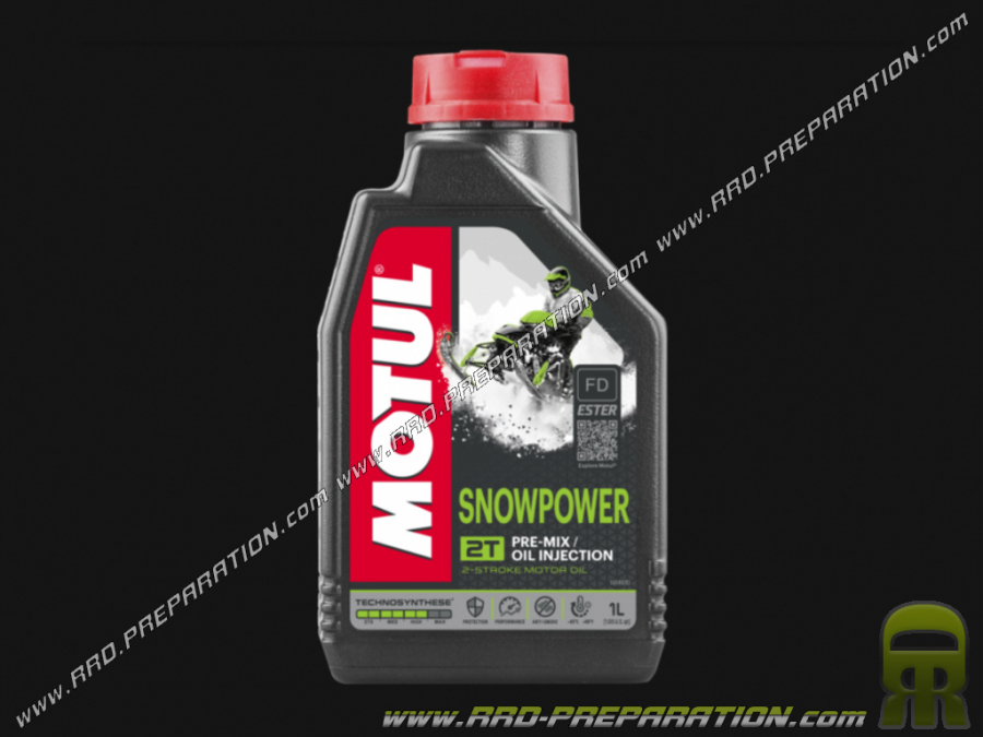 Aceite de motor semisintético MOTUL SNOWPOWER 2T moto de nieve de 2 tiempos  1 o 4 Litros de su elección