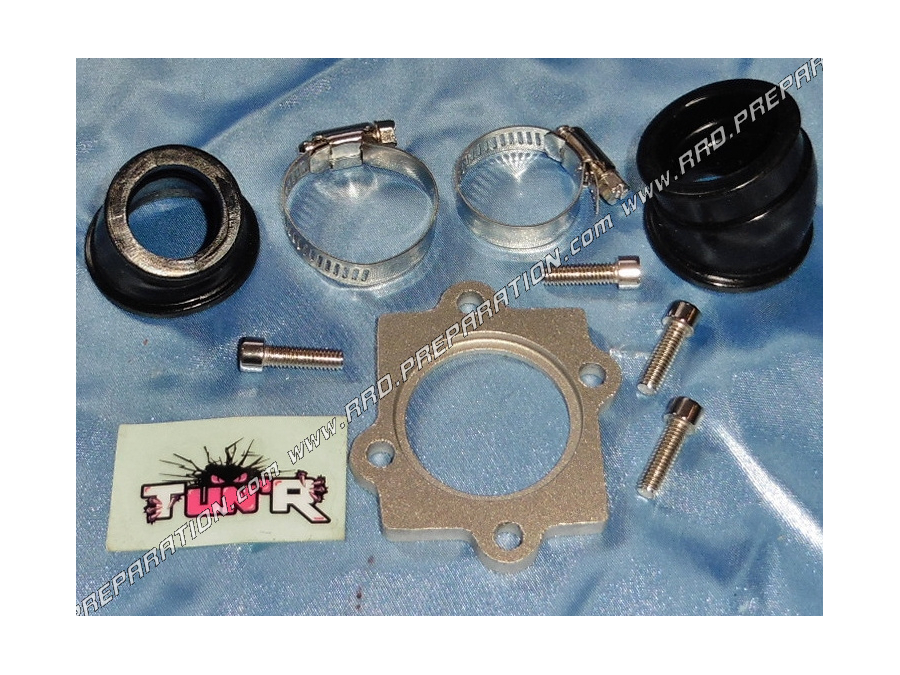 Pipe d'admission orientable TUN’R pour carburateur 15 à 21mm (fixation 24 à 32mm) sur scooter 50cc NITRO, AEROX ...