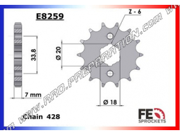 FRANCE EQUIPEMENT chain sprocket for QUAD KYMCO KXR and CK PULSAR 50, 90 and 125 (11 to 16 teeth to choose from)