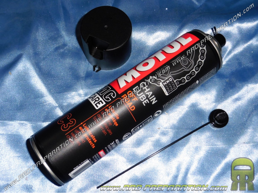 Bombe de graisse pour chaîne moto, mécaboite, mobylette, mob, 2 roues... MOTUL CHAIN LUBE C3 OFF ROAD