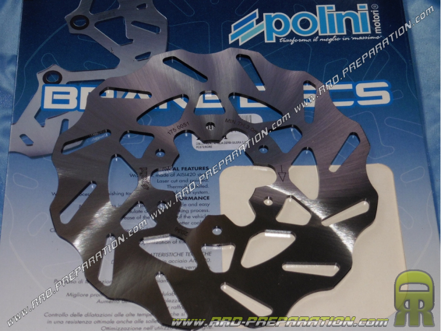 Disque de frein arrière POLINI pour mécaboite APRILIA RS4, DERBI GPR, GILERA RCR, SMT ...