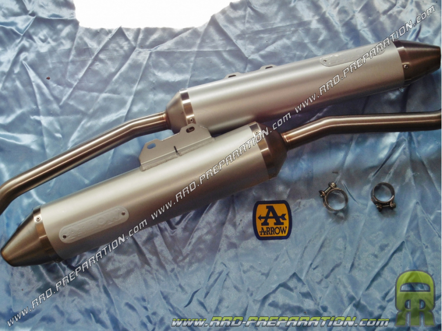 Pair of ARROW THUNDER exhaust silencer for Yamaha XT 660 R - XT 660 X 2004 to 2016