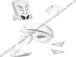 Kit 6 pièces de carénage BCD blanc pour scooter 50cc YAMAHA SLIDER NAKED, MBK STUNT NAKED