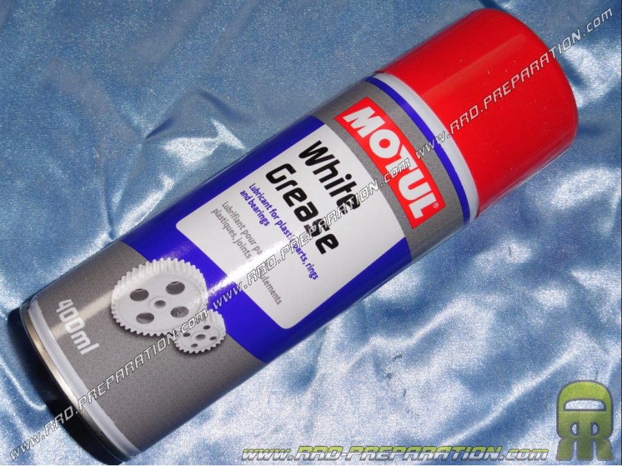 Bombe de 400ml de graisse blanche MOTUL pour roulements, joints, plastiques ... 