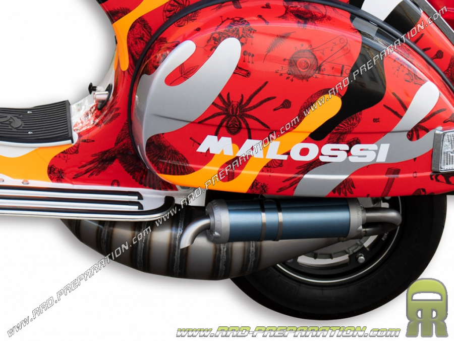 Escape Racing MALOSSI MHR Racing para maxiscooter Vespa 125 GT, GTR, TS, 150 GL, Sprint...