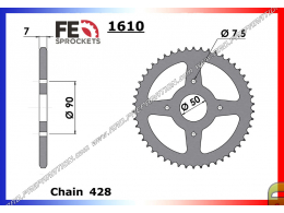 Crown 43 to 53 teeth in 428 for PEUGEOT XP