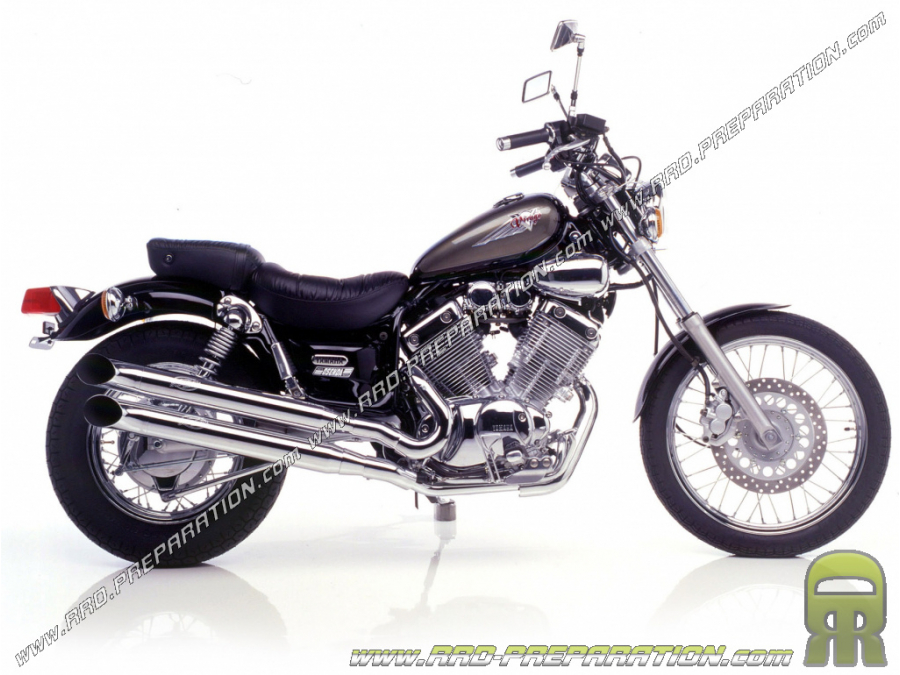 Par de silenciadores de escape LEOVINCE SILVERTAIL K02 para YAMAHA XV 535 VIRAGO de 1988 a 2001