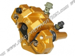 Gold P2R front brake caliper delivered with pads for Chinese scooter 50cc BAOTIAN BT49QT, PEUGEOT 50 V CLIC ...