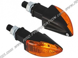 Clignotants BLACKWAY TELTI noir orange en aluminium homologués 21w