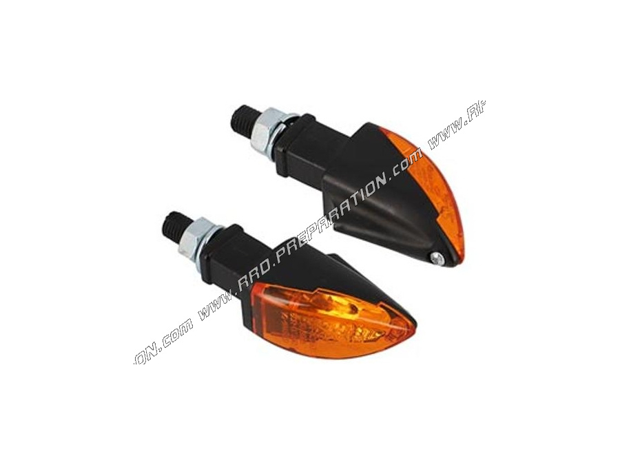 Clignotants BLACKWAY TELTI noir orange en aluminium homologués 21w