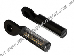 BLACKWAY METALHORN turn signals in smoked black aluminum with sequential leds homologated