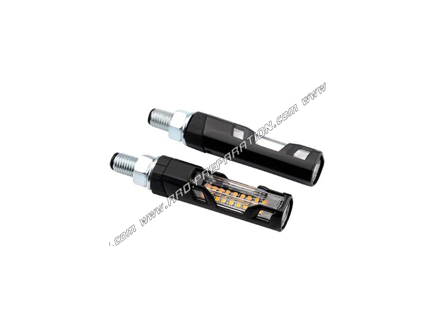 TUN 'R SMART black / transparent universal indicators with sequential LEDs approved