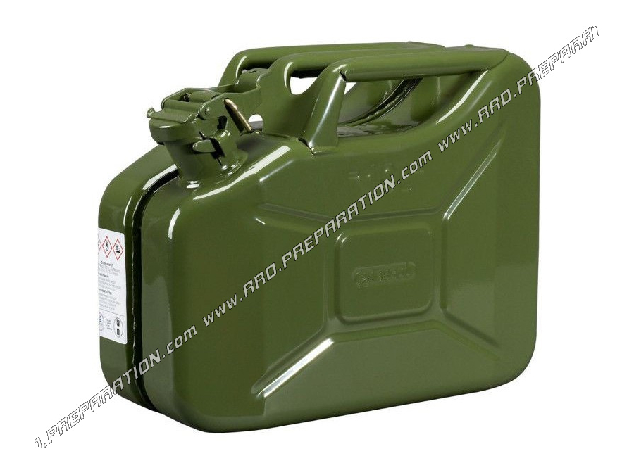 Jerrycan PRESSOL CLASSIC bidon acier avec bouchon sécurité américain kaki 10L