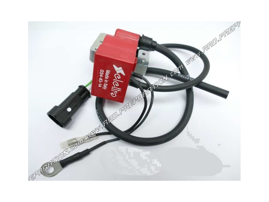 High voltage coil for SELETTRA ITALKIT analog ignition (fixed advance) R041029 on moped, mécaboite & scooter