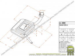 Pot d'échappement SITO pour Vespa 125 VGLA-B/​GL VLA1T/​VGL1T ...