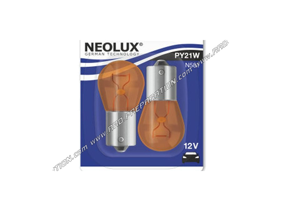 Bombilla de intermitentes NEOLUX , lámpara clip estándar BAU15S lengüeta compensada 12V21W color naranja