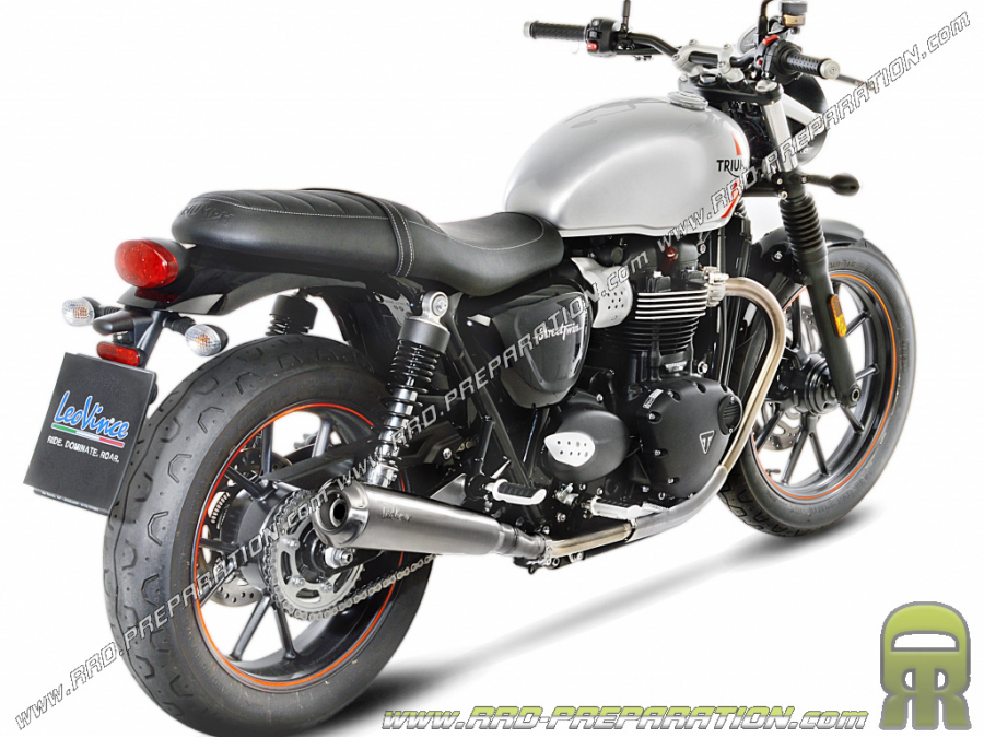 Pair of LEOVINCE CLASSIC RACER exhaust silencers for TRIUMPH STREET TWIN 900 from 2016 to 2020