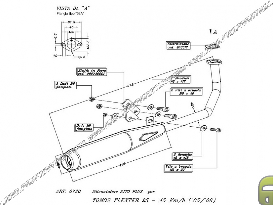 Exhaust SITO SITOPLUS for TOMOS FLEXTER from 2005 to 2006