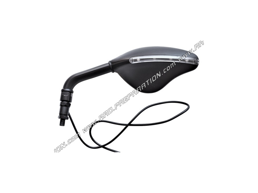 FAR 7099 black rear-view mirror with integrated left LED indicator Ø8x10mm