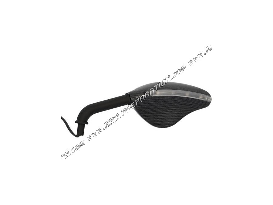 FAR 7099 black rear-view mirror with integrated left LED indicator Ø8x10mm