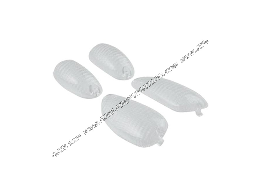 Cabochons clignotants avant et arrière TUN'R transparent pour scooter 50cc PIAGGIO NRG MC1, TYPHOON