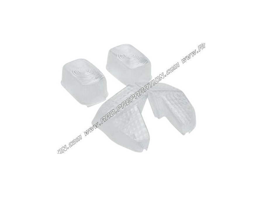 Cabochons clignotants avant et arrière transparent TUN'R pour scooter YAMAHA BW'S, MBK BOOSTER de 1999 à 2003