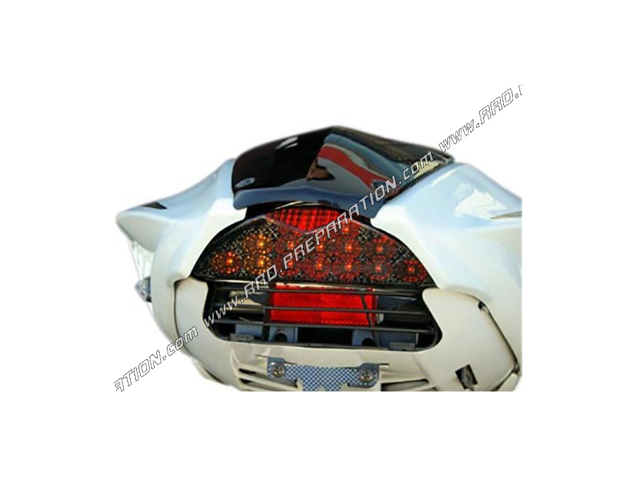 <span translate="no">TUN'R</span> smoked LED rear light with integrated turn signals approved for MBK NITRO, APRILIA RS50, CPI O