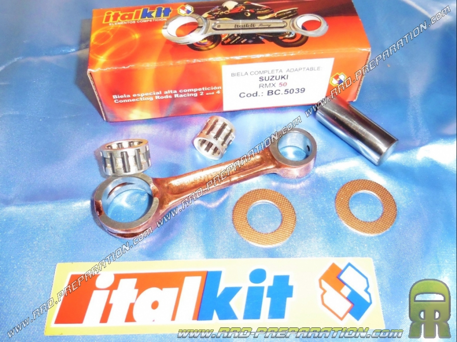 Biela ITALKIT Competición reforzada (Longitud 80mm, bulón Ø16mm, eje 12mm) SUZUKI RMX, SMX 50cc