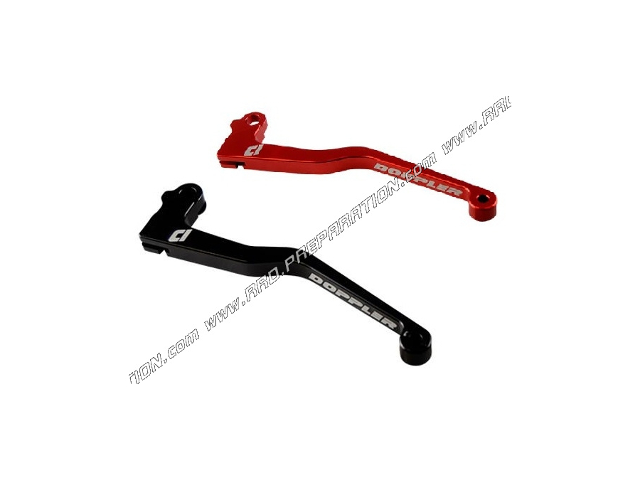 Levier d'embrayage DOPPLER CNC noir ou rouge pour mécaboite 50cc APRILIA TUONO, DERBI SENDA, YAMAHA DT ...