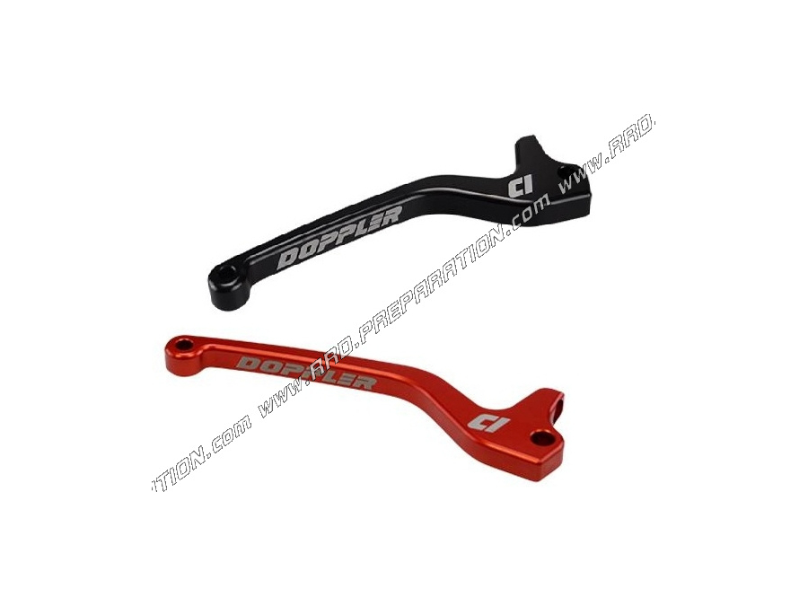 Levier frein droit DOPPLER CNC noir ou rouge pour scooter 50cc MBK BOOSTER,  ROCKET, YAMAHA NEXT