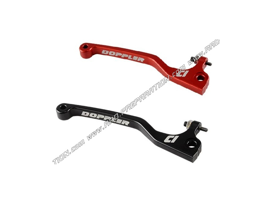 Levier de frein DOPPLER CNC noir ou rouge pour mécaboite 50cc DERBI SENDA  R, RIEJU MRT, SHERCO SM-R