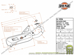 Pot d'échappement SITOPLUS type origine pour scooter minarelli horizontal (nitro, aerox, ovetto, neos, ...)