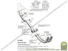 Replacement LEOVINCE racing manifold for LEOVINCE or ORIGIN pot on maxi scooter KYMCO AK550 ABS from 2017 to 2020