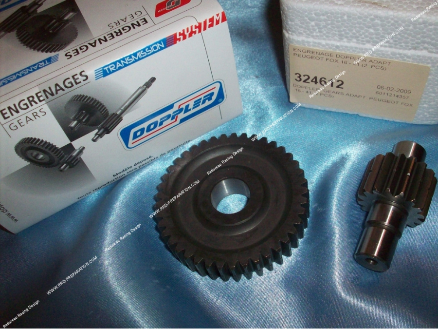 Transmission / secondary gears (16/41) long DOPPLER competition for Peugeot Fox