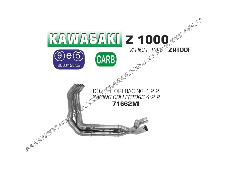 ARROW Racing exhaust manifold for KAWASAKI Z 1000 from 2014 to 2017