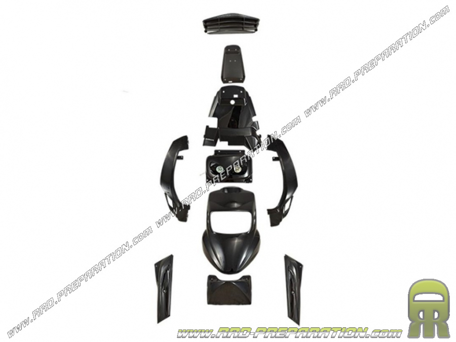 Kit de 10 carenados BCD pack V1 para scooter 50cc YAMAHA BWS, MBK BOOSTER SPIRIT del 2004 negro o blanco