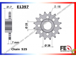 Pignon de sortie de boite FRANCE EQUIPEMENT dents aux choix pour moto APRILIA SL SHIVER, GT, SMV DORSODURO, 750, 900... 