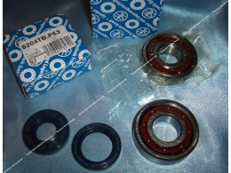 Set of 2 large silk competition bearings (Ø20mm) + BARIKIT Racing BRK crankshaft oil seals celeron cage for mécaboite m