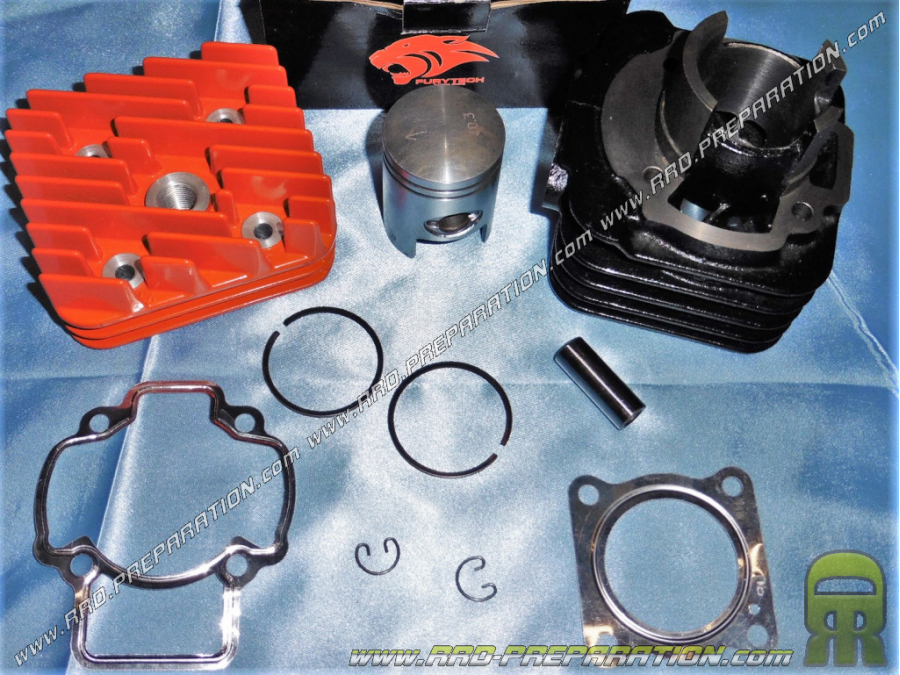 50cc Ø40mm cast iron kit with FURYTECH orange cylinder head for PIAGGIO / GILERA Air (Typhoon, NRG...)