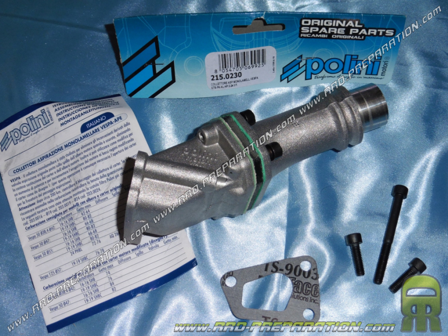 POLINI intake kit (pipe + valves) 24 on VESPA PK, XL, ETS, HP, FL2 50 and 125