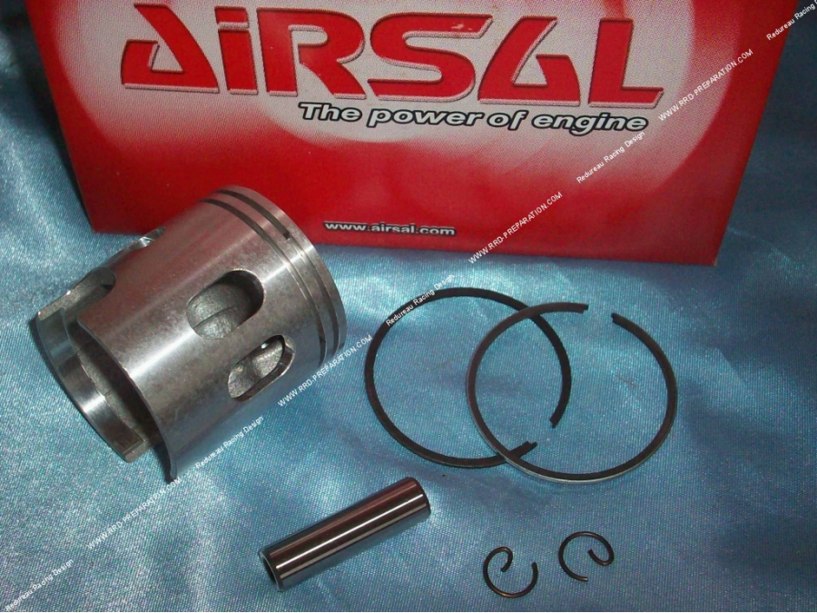 Piston Ø46mm bi-segments axe 10mm pour kit 70cc AIRSAL sur scooter minarelli vertical