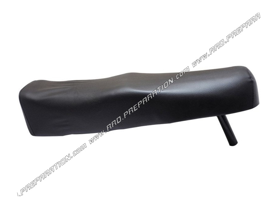 Black two-seater saddle with Ø25,5mm tube and PEUGEOT P2R marking for PEUGEOT 103 moped