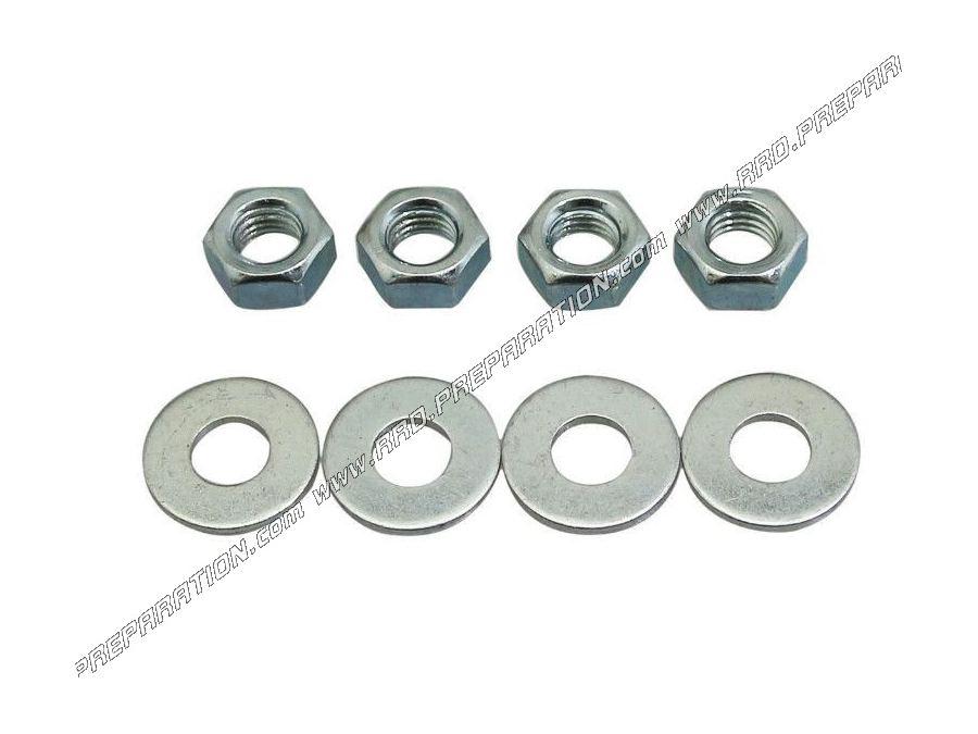 Set of 4 cylinder head nuts with P2R washers m7 thread Peugeot 103 / MBK 51 / AM6 / DERBI…