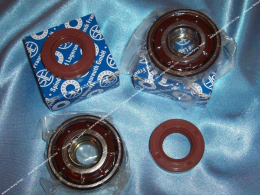 Set of 2 celeron competition bearings + BARIKIT BRK crankshaft oil seals for mécaboite engine derbi euro 1, 2 & 3