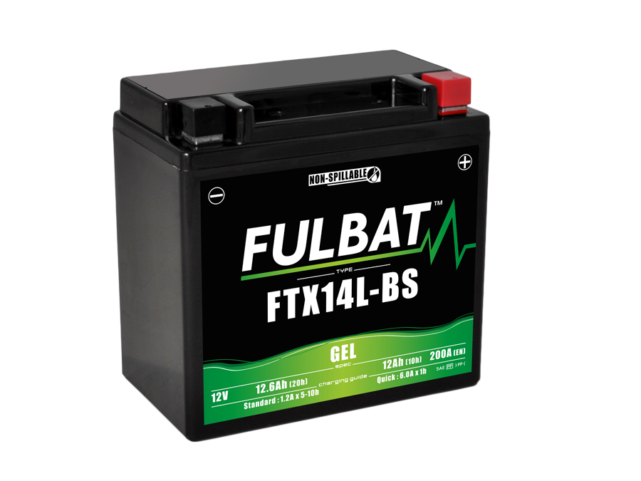 FULBAT FTX14L-BS 12V 12Ah battery (maintenance-free gel) for motorcycle, scooter, quad ...