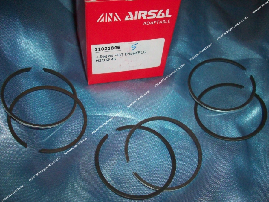 Juego de 2 segmentos de los cuales 1 AIRSAL cromado AIRSAL X 1.5mm para kit aire y liquido AIRSAL 70cc en Peugeot 103/fox/wallar