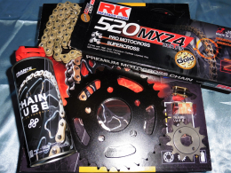 Chain kit FRANCE EQUIPEMENT reinforced for motorcycle HONDA CRM R 125 from 1990 to 2003