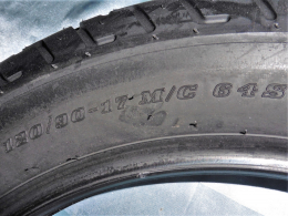 Pneu DUNLOP 120/90-17 64S TT D404F G pour moto route, custom...